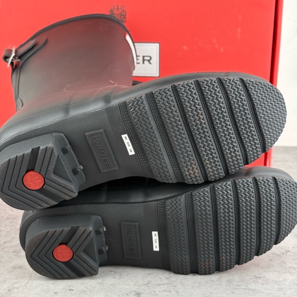 Hunter Women's Black Original Short Back Adjustable Rain Boots Size 8 New In Box - Picture 5 of 6